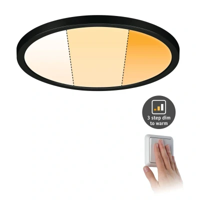 Imagen de Paulmann Areo Panel dimtowarm redondo negro Ø23cm
