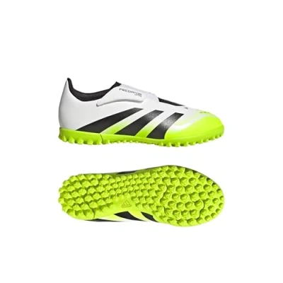 Imagen de adidas Performance Predator CLUB Unisex Botas de fútbol multitacos para niños, Talla: 33.5, White/core black/lucid lemon Zapatos