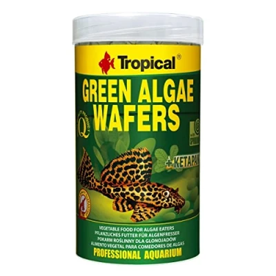 Imagen de Green Algae WAFERS 250ml / 113g alimento con espirulina, Algas en Hojas de catappa para Peces Que Toman el Fondo del Acuario