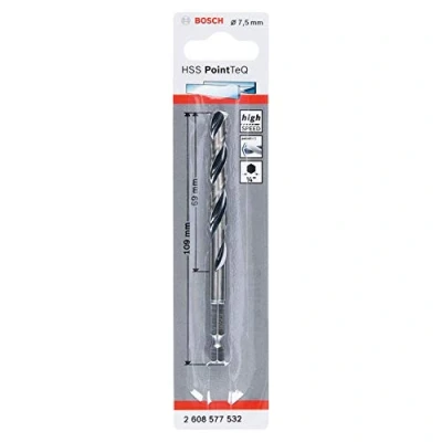Imagen de Bosch Professional Brocas de vástago hexagonal PointTeQ , para metal, diámetro: 7.5 mm, ¼&quot;, accesorios taladro impacto y atornillador