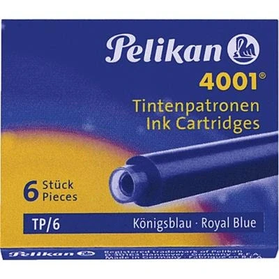 Imagen de Pelikan 4001 Recambios de tinta para pluma estilográfica (12 unidades), color azul real