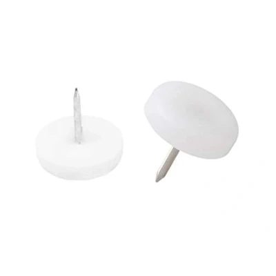Imagen de Metafranc 644456 Juego de 8 almohadillas para muebles (plástico, diámetro, con clavo), color blanco, Ø 30 mm (8 Stück)