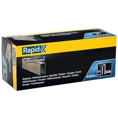 Imagen de Rapid Caja de Grapas Corona Estrecha para Suelos y Paneles Madera N.º606 Acero Galvanizado, 25 mm 4.000