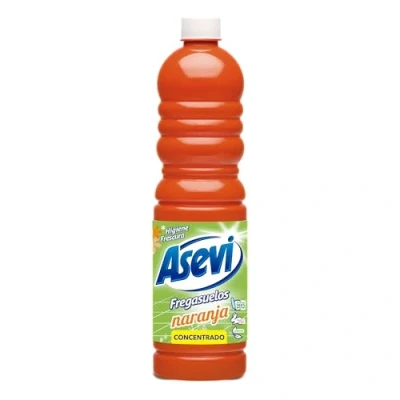 Imagen de Asevi Fregasuelos Perfumado Naranja Friegasuelos Concentrado Aroma Cítrico Limpieza, Brillo e Higiene Limpiasuelos pH Neutro Todo Tipo de Suelos, Incluso Superficies Delicadas Envase 1 Litro