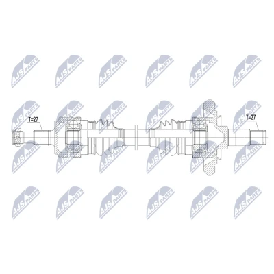 Imagen de NTY NPW ME 217 Árbol de Transmisión Eje trasero izquierda 798mm automática