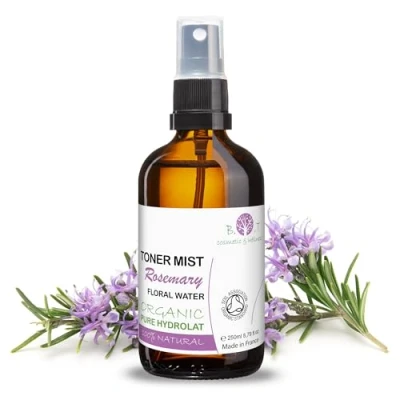 Imagen de B.O.T cosmetic &amp; wellness Agua de Romero 100% Natural Tónico Facial Astringente Anti Caída Cabello Usable en Cocina Ideal para Cosmética Casera, Transparente, 250 ml