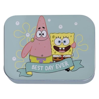 Imagen de Bob Esponja Tiritas infantiles con licencia 4piezas Doos metálicos 24 Atractiva caja de diseño para guardar niños adhesivas Mochila