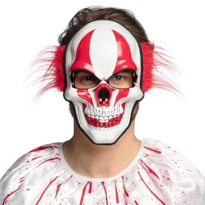 Imagen de Boland 72369 máscara de payaso terror con pelo, disfraces para disfraces, Halloween, carnaval y fiestas temáticas