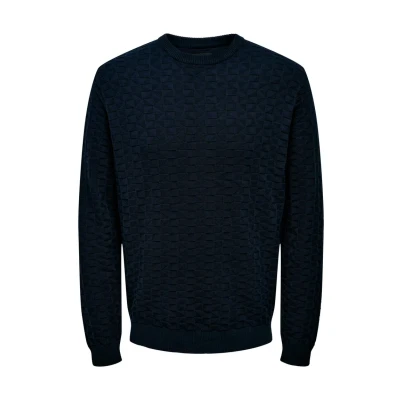 Imagen de Only &amp; Sons Kalle REG 12 Struc CREW NOOS Jersey de punto, Hombre, Talla: XS, Dark navy