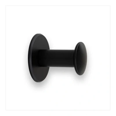 Imagen de EVI Herrajes Percha de Baño Colgador Pared Acero Inoxidable Lacado Negro Para Colgar Ropa, Abrigos o Toallas Toallero Adhesivo y/o Tornillo 188DUALNG