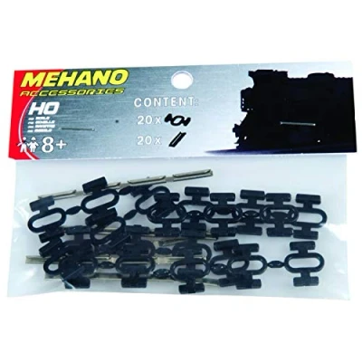 Imagen de Mehano Set Conectores de Carril y Clips, Color Nero, h0 (F246)