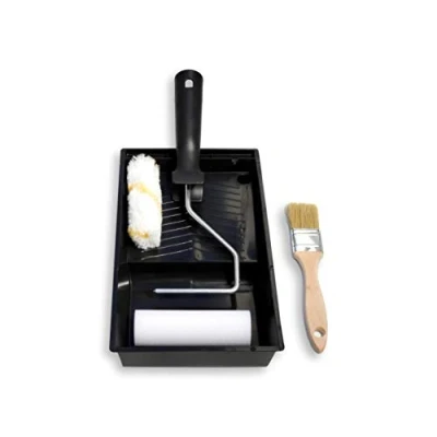 Imagen de Kit Esmalte 2 Mini Rodillos de Pintura Antigoteo y esmaltar con Cubeta Pincel Ideal para Lacar Metal, Madera Calidad Profesional 11 cm Brocha 40 mm