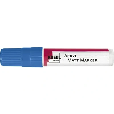 Imagen de KREUL 46217 Rotulador XXL, con Punta biselada Aprox. 15 mm, Color Azul Mate, Pintura acrílica Permanente a Base de Agua, para Elementos puristas, Blue, One Size
