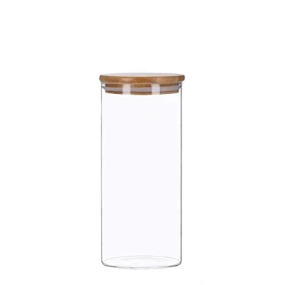 Imagen de tarros de cristal con tapa bambú, cristal, 350 ml 2200 ml, herméticos, aptos para lavavajillas, antipolillas (1500 ml)