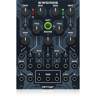 Imagen de Behringer SWORDS Filtro Multimodo Analógico Dual para Sintetizadores Eurorack, Filtros Paso Bajo, Alto, Banda y Notch Modelado de Sonido