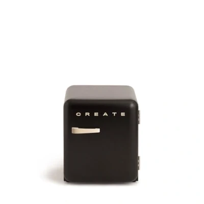 Imagen de CREATE / RETRO FRIDGE 50 SAND/Frigorífico negro maneta arena 85W, minibar, un estante, diseño retro, cm, dos repisas, capacidad de 48L, bajo consumo, 50x44x49,8 cm