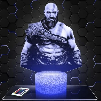 Imagen de lámpara GOW decoración Cuarto para niños. 3D GOW, objeto de videojuegos jugadores, Idea regalo, noche la oficina. regalo original ado en Navidad.