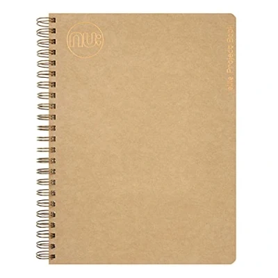Imagen de Nu Notebooks Kraft Range Cuaderno de proyectos A4 con alambre manilla Cuadernos papelería Bloc notas profesional, marrón 160 páginas
