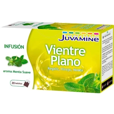 Imagen de JUVAMINE Infusión Vientre Plano Sabor a Menta Suave 20 Bolsitas Reducción de los Espasmos y Bienestar Digestivo Regaliz Hinojo