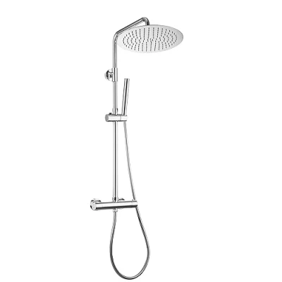 Imagen de JOHO Columna de Ducha con Rubinetto Termostatico Monomando Set Grifo Barra Altura Ajustable Acero Inoxidable Cromo y Alcachofa Baño Cabezal Iluvia D30cm