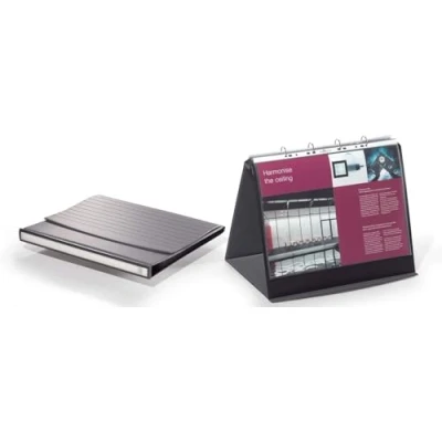 Imagen de Durable 856939 Soporte de escritorio DIN A3 formato apaisado, expandible, para entrenamiento o reuniones, respaldo plástico estable y cierre velcro