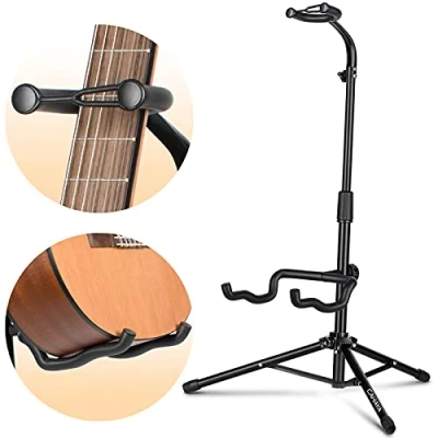 Imagen de CAHAYA Soporte de Guitarra Universal con Altura Ajustable 74 98cm Stand para Compatible Guitarras Acustica Electrica Española Ukelele Banjo Bajo Modelo CY0253
