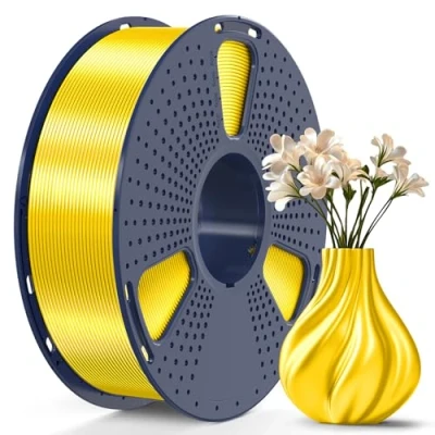 Imagen de SUNLU PLA Plus Filamento Seda Brillante 1.75mm para Impresora 3D, SILK PLA+ de Impresión 3D con Acabado Suave y Sedoso, Precisión Dimensional +/ 0.02mm, Bobina 1kg(2.2lbs), Amarillo