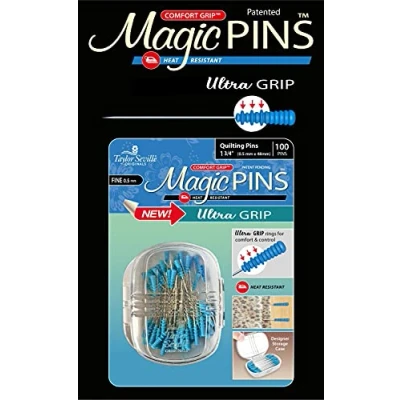 Imagen de Taylor Seville Magic Pins Ultra Grip Quilting Fine Blue 100/Pkg