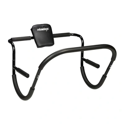 Imagen de Relaxdays Roller Negro Entrenador Abdominal, AB Trainer, 68,5 x 69 65 cm, Entrenamiento Efectivo en Casa, Sit Ups, Acero