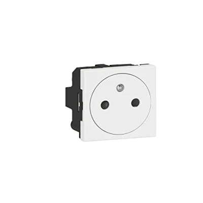 Imagen de Legrand LEG99624 Enchufe con toma de tierra, diseño a ras, color blanco