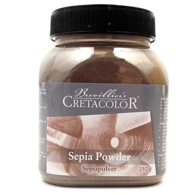 Imagen de CRETACOLOR polvo sepia, 230 g en lata de plástico, para dibujo gran superficie, se puede colorear con agua, utilizar sobre diversos materiales, diseño espacial