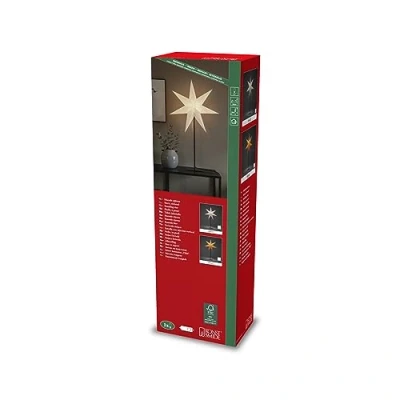 Imagen de Konstsmide Christmas Lámpara Estrella papel, 7 puntas blanca alto 80 cm
