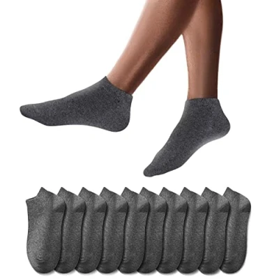 Imagen de YouShow 10 Pares Calcetines Deportivos Tobilleros hombre mujer Cortos Calcetin Algodon 10x Gris oscuro 43 46