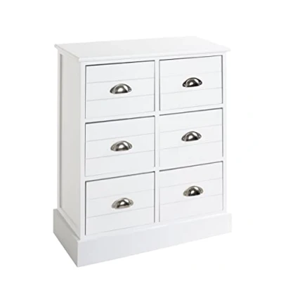 Imagen de HAKU Möbel Cómoda blanco, Madera maciza, MDF Dim.: AN 60 cm x AL 75 P 30 cm, Estilo: Muebles Costeros