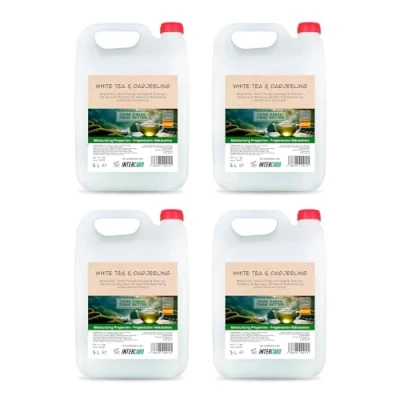 Imagen de INTERCABO Pack de 4 Garrafas 5L gel ducha y Champú 2 en 1 champu Recarga baño Shampoo Amenities hotel Fragancia Té Blanco Darjeeling