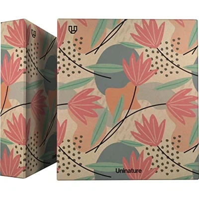 Imagen de Unipapel Carpeta Anillas Kraft Reciclado A4 4 Argollas Mixtas 40mm Uninature Design Flores FSC Recycled 100%