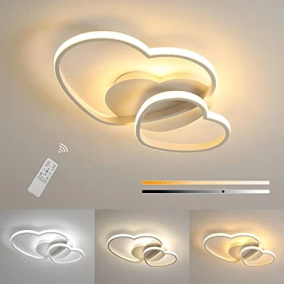 Imagen de Riserva Plafon LED Techo Regulable, 64W 4800LM Diseño en Forma de Corazón Lámpara con Control Remote/APP, 3000 6500K, Modernas Lamparas para Dormitorio Comedor, 50 * 33 8 CM