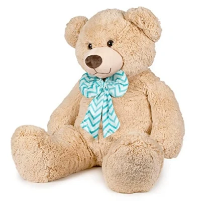 Imagen de Famosa Softies Osito Lacitos, un de Peluche Gigante Color marrón con Lazo en el Cuello Azul, Mide 1,4 Metro Altura pie, es Suave y blandito, Regalo para Cualquier Edad (860003205)