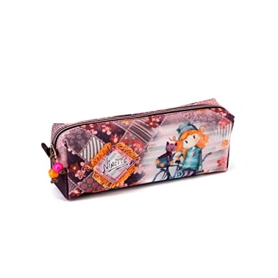 Imagen de Forever Ninette Bicycle Estuche Portatodo Cuadrado HS, Burdeos, 21 x 7 cm