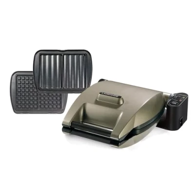 Imagen de Lagrange Premium Gaufrera gofres + Sandwichera Gofrera, 1200 W, Aluminio, Gris