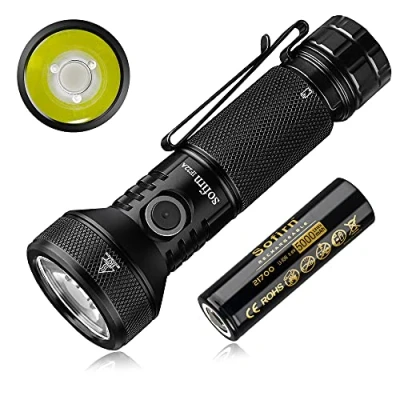Imagen de Sofirn Linterna Led Recargable 2100 Lúmenes, IF22A TIR Versión Exteriores Lanzadora USB C Manejable Ligera Ultra Brillante con 6 modos Batería 21700