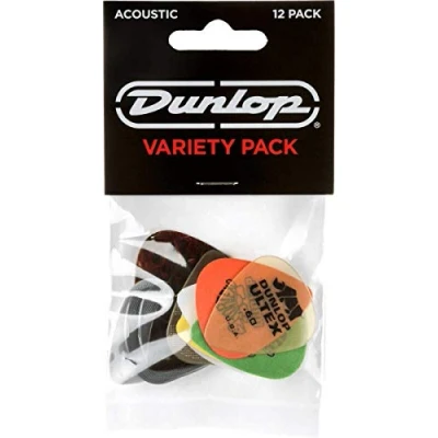 Imagen de JIM DUNLOP Púas Variety Pack Acústica, Saco de 6, Ultex, tortex, Shell Celluloid, Nylon