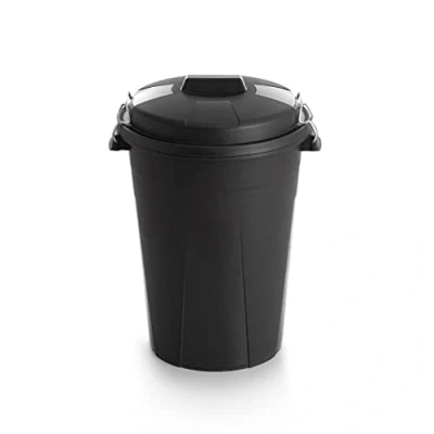 Imagen de PLASVIDAVI Cubo de basura negro con tapadera. Capacidad 100 Litros. Especial exterior