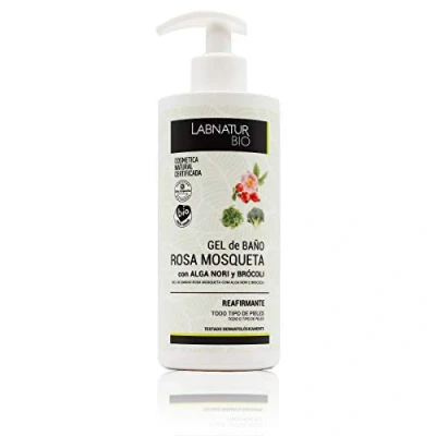 Imagen de Gel de BAÑO Rosa MOSQUETA, ALGAS y BROCOLI 450ml. Ingredientes Naturales, Vegano No Testado en Animales. Sin Parabenos. Ducha Mosqueta. Protege, Hidrata Reafirma.