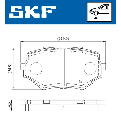 Imagen de SKF VKBP 80531 A Juego de pastillas freno con avisador acústico desgaste SUZUKI: Vitara I SUV, SUV Cabrio