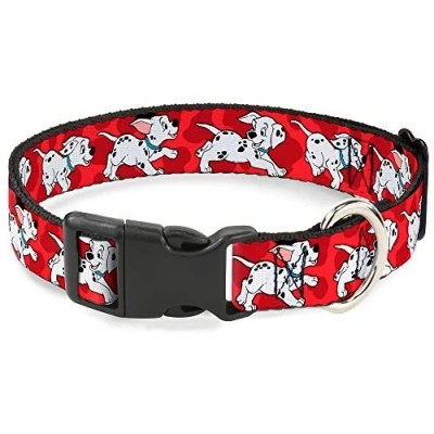 Imagen de Buckle Down dálmatas Running/Patas Rojo/Blanco/Negro plástico Clip Collar
