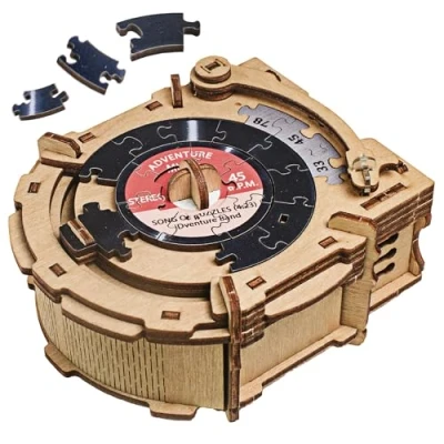 Imagen de iDventure Cluepuzzle Tocadiscos Caja de puzle con Rompecabezas Jigsaw Juego Escape Room misteriosa Puzzle 3D Madera Regalos hicha Originales Secreta Japonesa