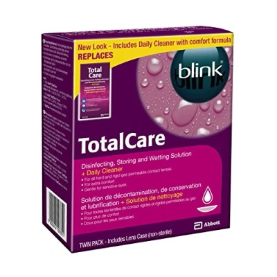 Imagen de Blink Solución de desinfección, almacenamiento, humectación, doble paquete y limpiador diario AMO (reemplaza a TotalCare)