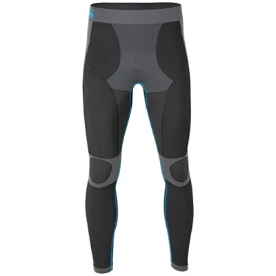 Imagen de ropa interior funcional para hombre, sin costuras, deportiva y de esquí, Pantalones funcionales 3/4, cortos, camiseta larga o manga corta, Gris Largo, L XL