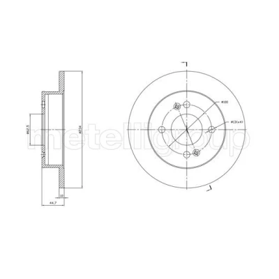 Imagen de METELLI 23 1761C Disco de freno 234,0 10,0 4 62,5 macizo barnizado HYUNDAI: i10 II Hatchback, I